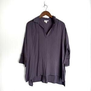 White Crow tunic style lightweight purple top size medium